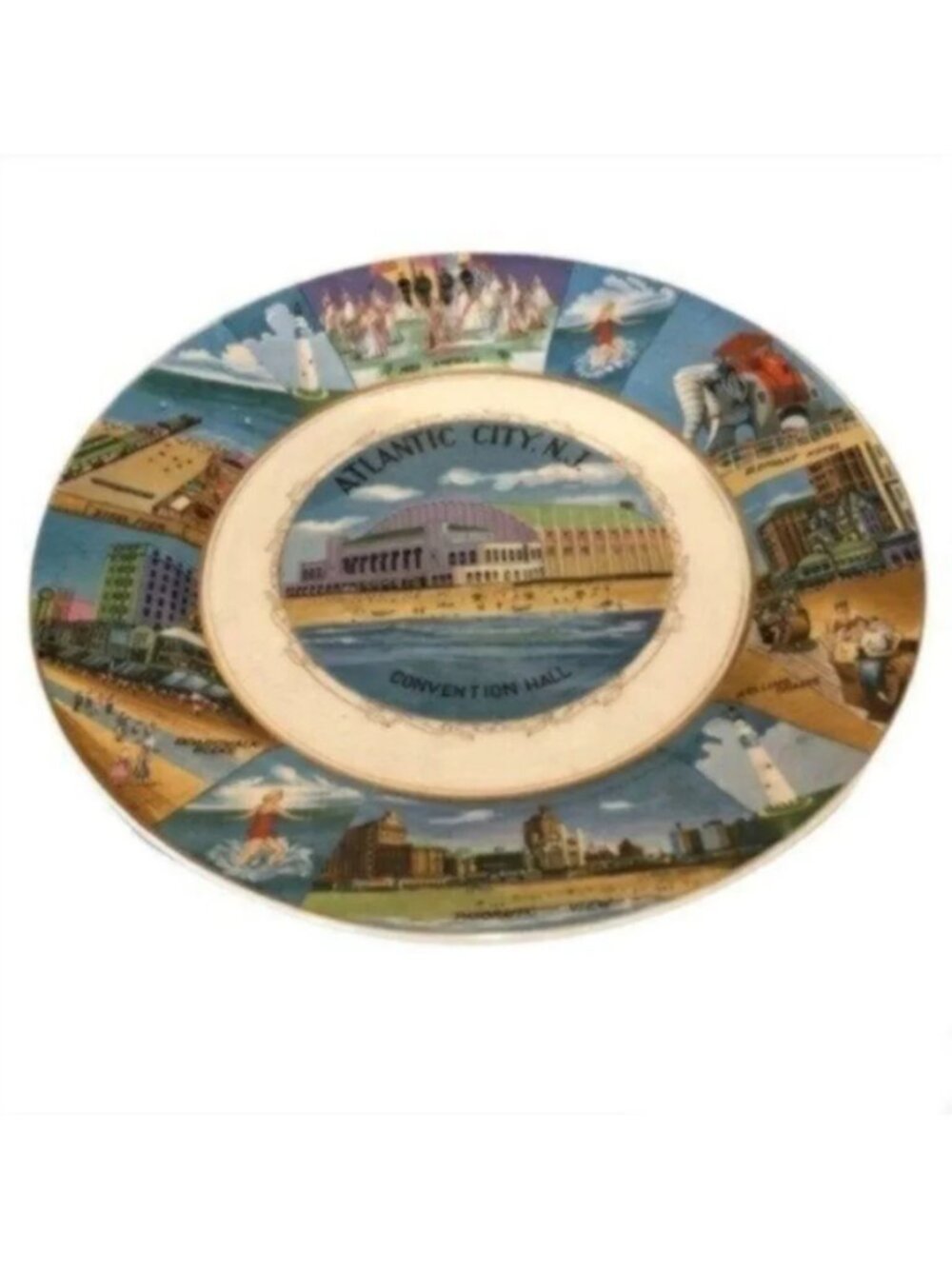 Vintage 50's Atlantic City Convention Hall Decorative Plate 10"